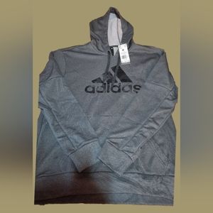 adidas Men's Standard Game and Go Pullover Hoodie, Dark Grey Heather, Sz, Medium